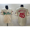 Philadelphia Phillies #45 Zack Wheeler Cream Puhics Phanatic Limited Stitched Jersey