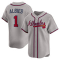 Atlanta Braves #1 Ozzie Albies Gray Puhics Road Limited Player Jersey