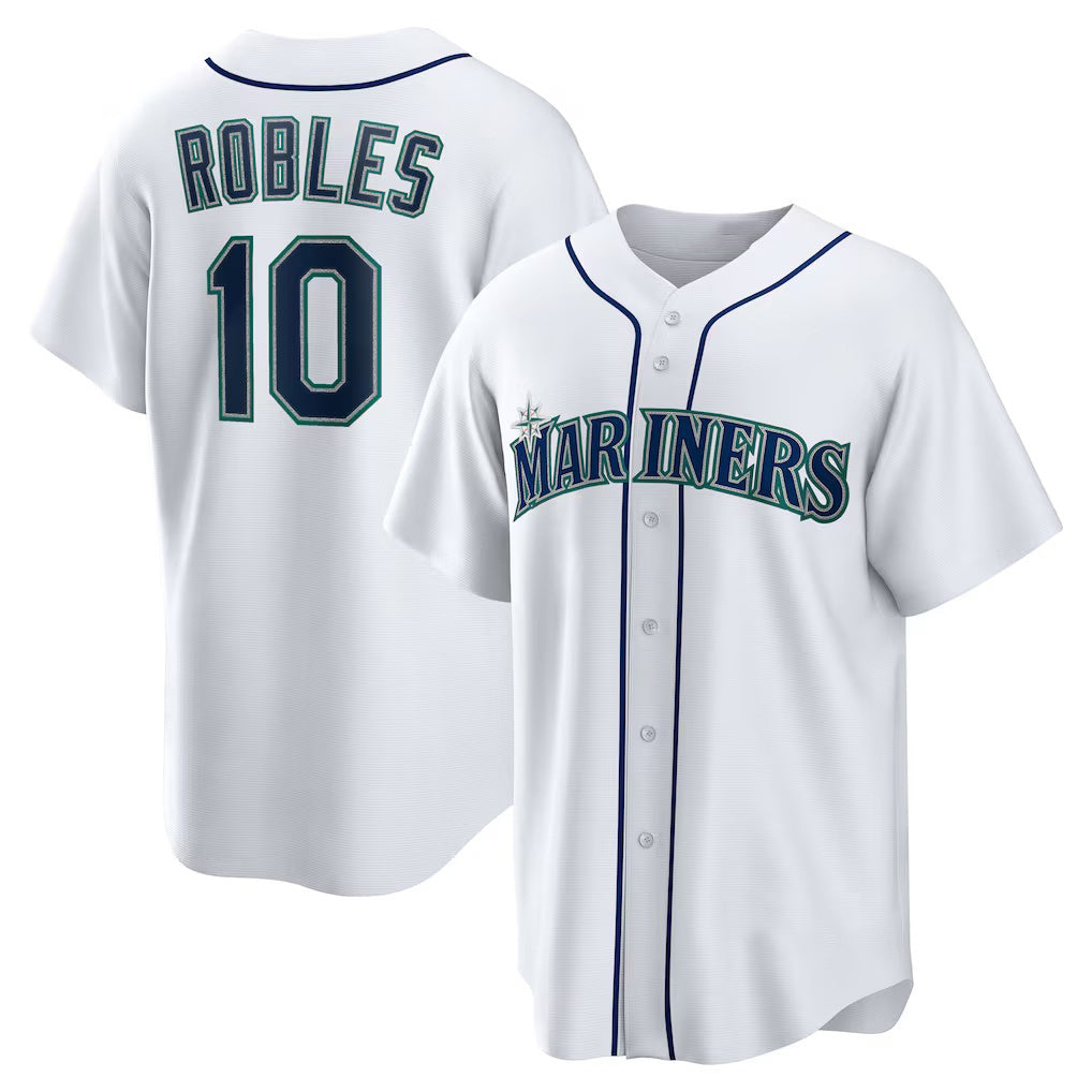 Seattle Mariners #10 Victor Robles White Puhics Home Replica Jersey