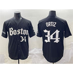 Boston Red Sox #34 David Ortiz Black Puhics Gothic Vapor Limited Stitched Jersey