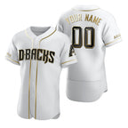 Custom Arizona Diamondbacks White Puhics Stitched Flex Base Golden Edition Jersey