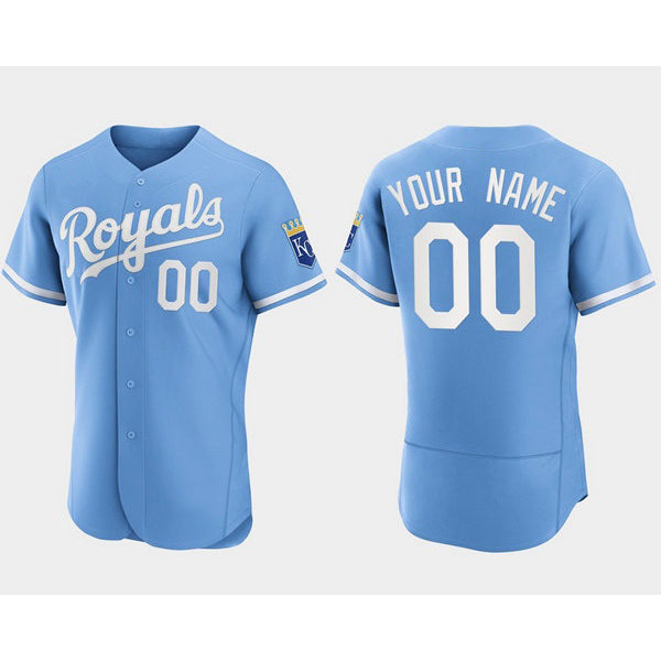 Custom Kansas City Royals Puhics ACTIVE PLAYER Blue Flex Base Stitched Jersey