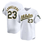 Oakland Athletics #23 Shea Langeliers White Puhics Home Limited Stitched Jersey