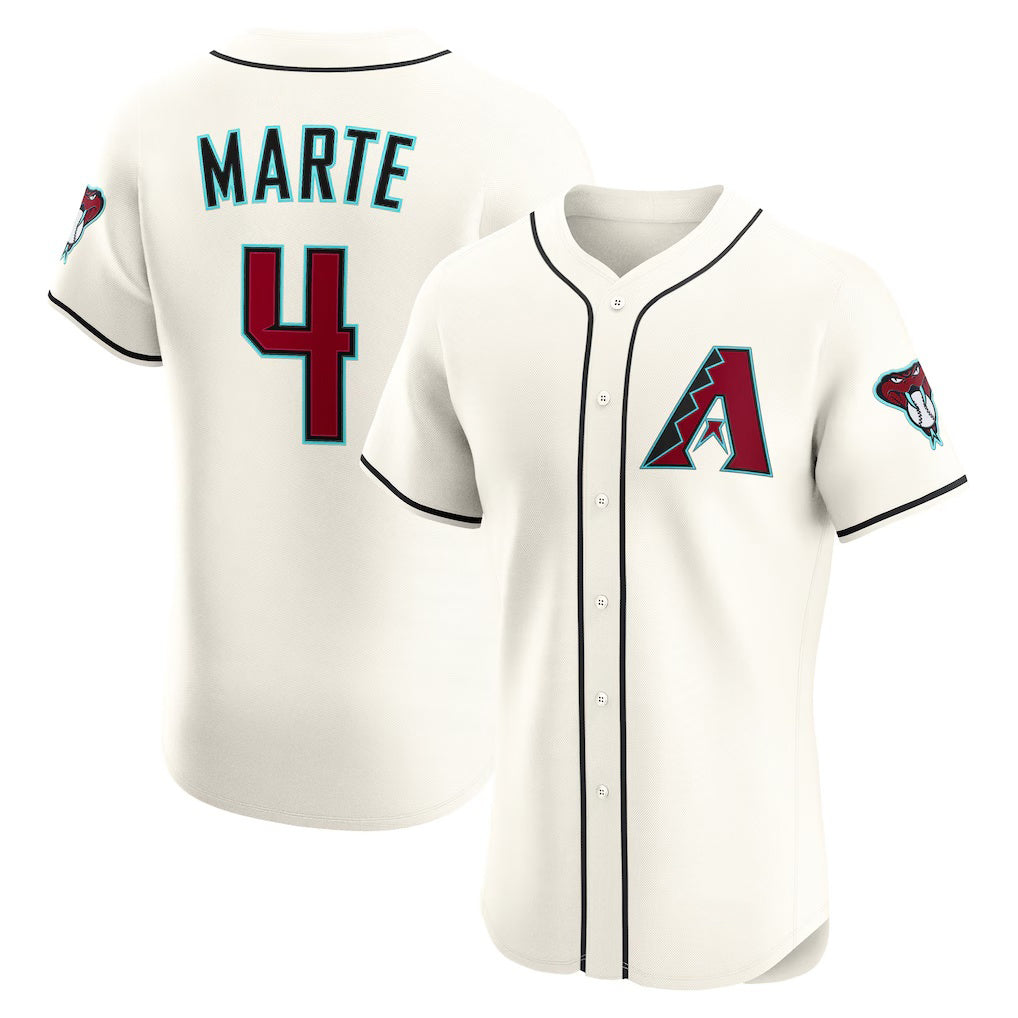 Arizona Diamondbacks #4 Ketel Marte Cream Puhics Home Elite Jersey