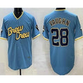 Milwaukee Brewers #28 Andrew Vaughn Powder Blue Puhics 2022 City Connect Cool Base Jersey