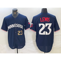 Minnesota Twins #23 Royce Lewis Number 2023 Navy Blue Puhics Cool Base Stitched Jerseys