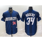 Detroit Tigers #34 Jake Rogers 2024 Navy Puhics City Connect Cool Base Limited Stitched Jerseys