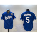 Los Angeles Dodgers #5 Freddie Freeman Blue Puhics 2024 World Series Cool Base Stitched Jersey