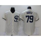 Chicago White Sox #79 Jose Abreu 2021 Cream Navy Puhics Field of Dreams Name Flex Base Stitched Jersey