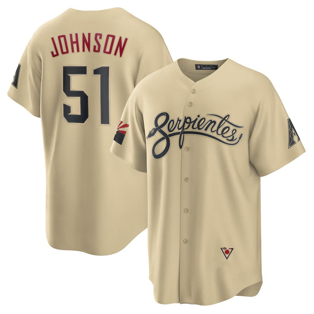 Arizona Diamondbacks #51 Randy Johnson Gold Puhics Sand City Connect Replica Player Jersey