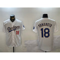Los Angeles Dodgers #18 Yoshinobu Yamamoto White Gold Puhics Home Limited Stitched Jerseys