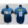 Philadelphia Phillies #18 Johan Rojas Blue Puhics 2024 City Connect Limited Stitched Jersey