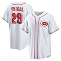 Cincinnati Reds #29 TJ Friedl White Puhics Home Replica Jersey