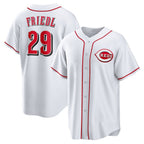 Cincinnati Reds #29 TJ Friedl White Puhics Home Replica Jersey