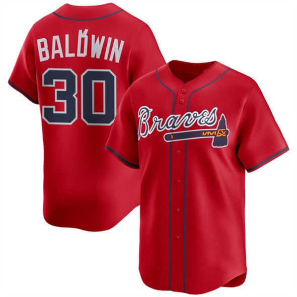 Atlanta Braves #30 Drake Baldwin Red Puhics 2025 Alternate Limited Stitched Jersey