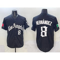 Los Angeles Dodgers #8 Enrique Hernandez Black Puhics Mexico 2025 LA Gothic Style With Fernando Patch Vapor Premier Limited Stitched Jersey