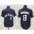 Los Angeles Dodgers #8 Enrique Hernandez Black Puhics Mexico 2025 LA Gothic Style With Fernando Patch Vapor Premier Limited Stitched Jersey