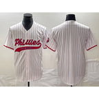 Philadelphia Phillies Blank White Puhics Pinstripe Cool Base Stitched Jersey
