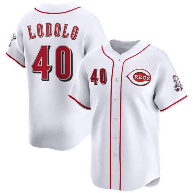 Cincinnati Reds #40 Nick Lodolo White Puhics Home Limited Stitched Jersey