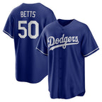Los Angeles Dodgers #50 Mookie Betts Royal Puhics Alternate 2 Replica Jersey