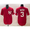 New York Yankees #3 Babe Ruth Red Puhics Fashion Cool Base Jersey