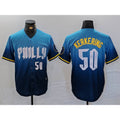 Philadelphia Phillies #50 Orion Kerkering Number Blue Puhics 2024 City Connect Limited Stitched Jersey