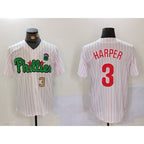 Philadelphia Phillies #3 Bryce Harper White Green Puhics Cool Base Stitched Jerseys