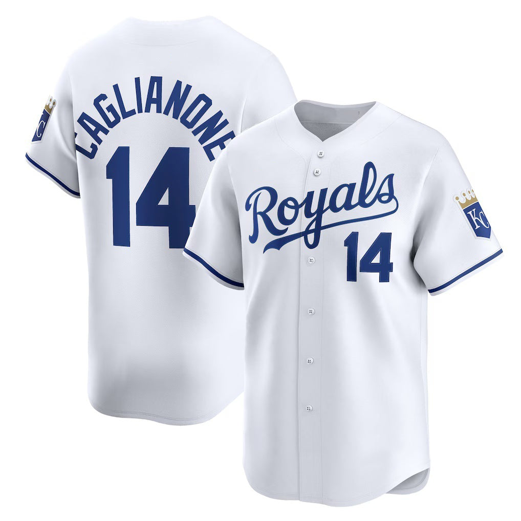 Kansas City Royals #14 Jac Caglianone White Puhics Home Limited Player Jersey