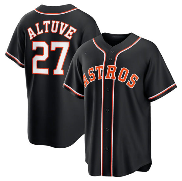 Houston Astros #27 Jose Altuve 2026 Black Puhics Out Stitched Baseball Jersey