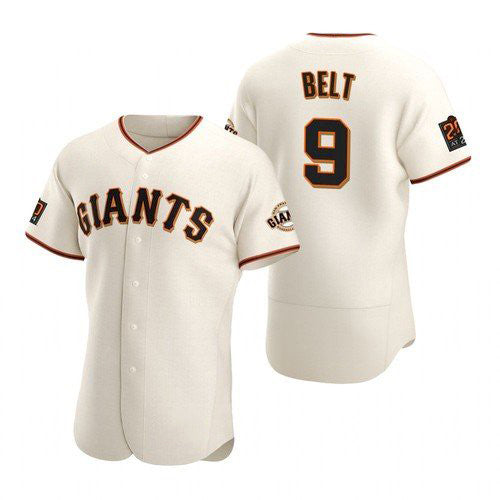 San Francisco Giants #9 Brandon Belt stitched Cream Puhics Jersey