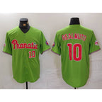 Philadelphia Phillies #10 JT Realmuto Number Green Puhics With Patch Stitched Cool Base Jersey