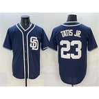 San Diego Padres #23 Fernando Tatis Jr. Navy Puhics Cool Base Stitched Jersey