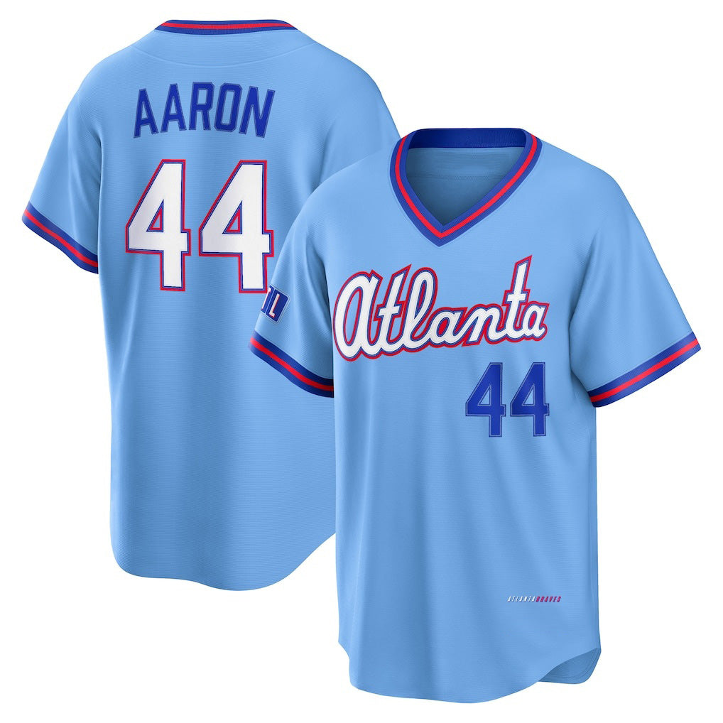 Atlanta Braves #44 Hank Aaron Powder Blue Puhics 2026 City Connect Stadium Jersey