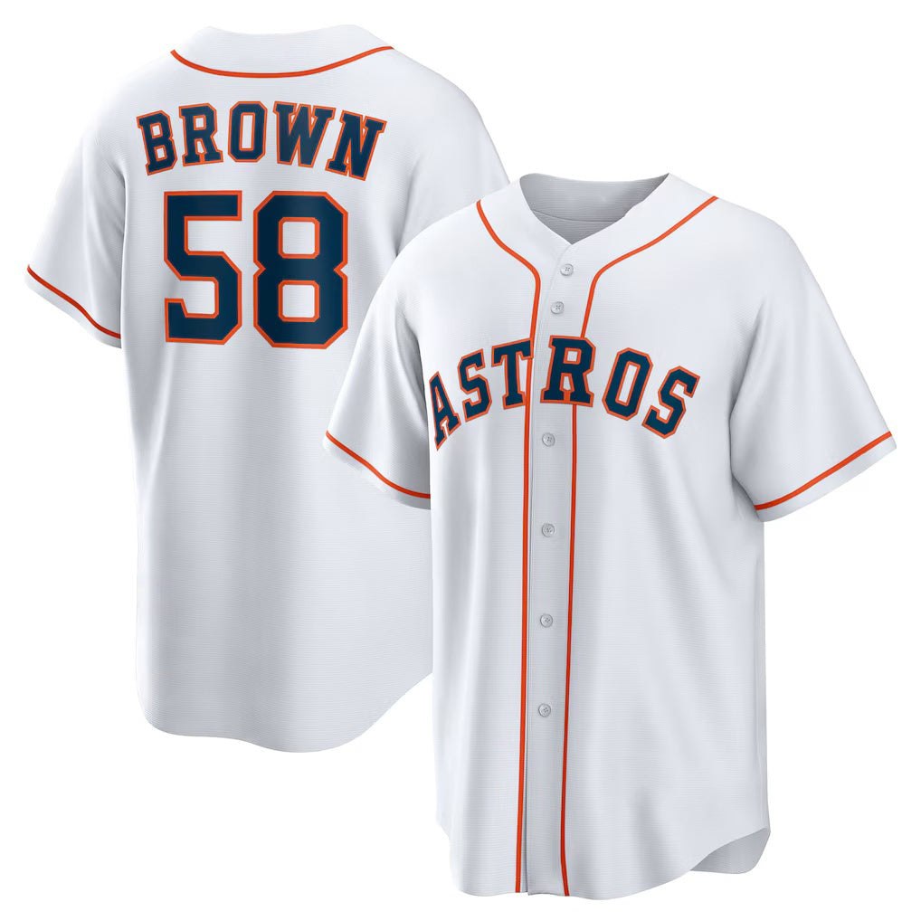 Houston Astros #58 Hunter Brown White Puhics Home Replica Jersey