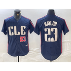 Cleveland Guardians #23 Josh Naylor Number Navy Puhics 2024 City Connect Limited Stitched Jersey