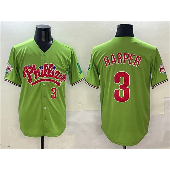 Philadelphia Phillies #3 Bryce Harper Light Green Puhics Phanatic Limited Stitched Jersey
