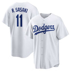 Los Angeles Dodgers #11 R¨­ki Sasaki White Puhics Home Replica Jersey