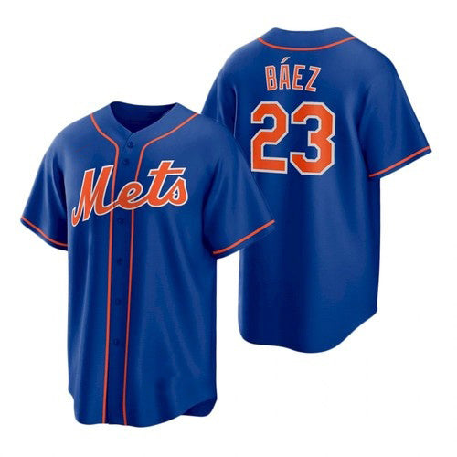 New York Mets #23 Javier Baez Royal Puhics Replica Alternate Jersey