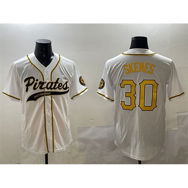 Pittsburgh Pirates #30 Paul Skenes White Puhics Cool Base Stitched Jersey