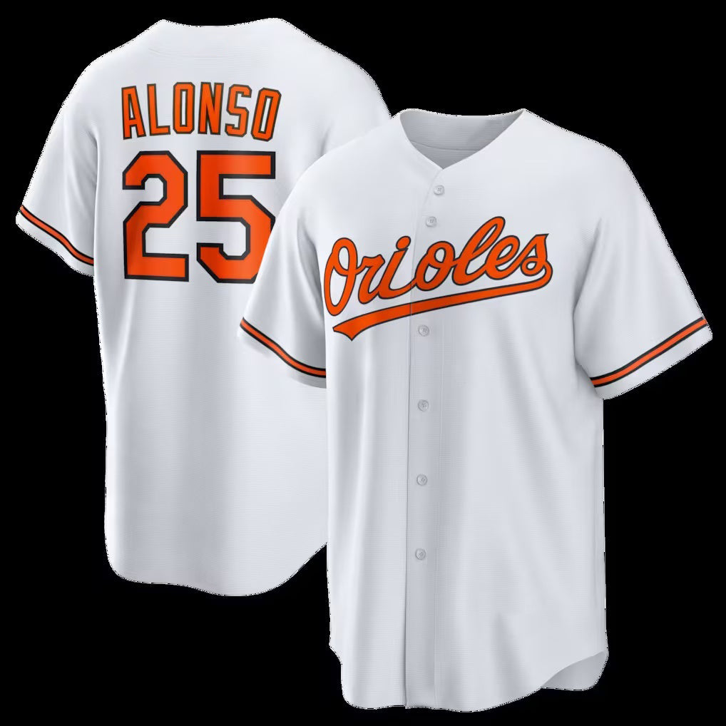 Baltimore Orioles #25 Pete Alonso White Puhics Home Replica Jersey