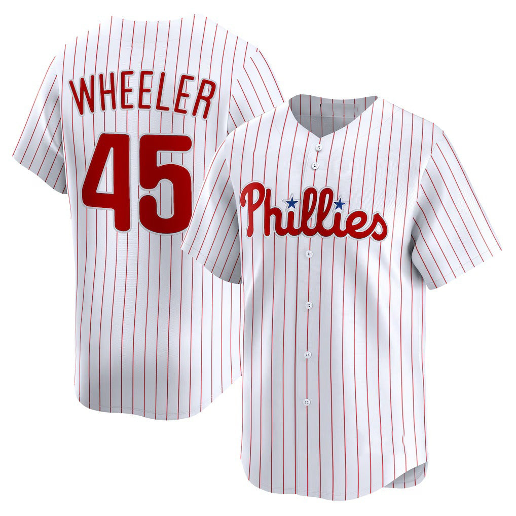 Philadelphia Phillies #45 Zack Wheeler White Puhics Home Limited Player Jersey