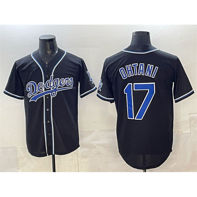 Los Angeles Dodgers #17 Shohei Ohtani Black Puhics Fashion Cool Base Stitched Jersey