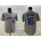 Kansas City Royals #16 Bo Jackson Gray Puhics 2024 Away Limited Stitched Jersey