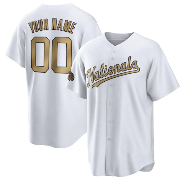 Custom Washington Nationals Active Player White Puhics 2022 All-Star Cool Base Stitched Jersey