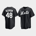 New York Mets #48 Jacob deGrom Black Puhics Cool Base Stitched Jersey