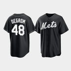 New York Mets #48 Jacob deGrom Black Puhics Cool Base Stitched Jersey