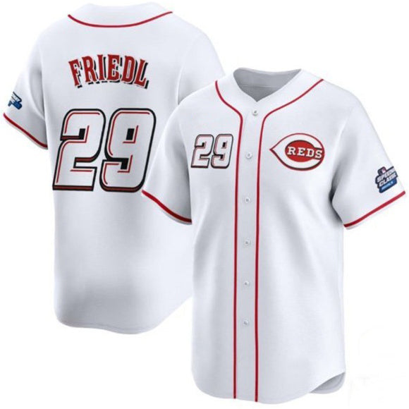 Cincinnati Reds #29 TJ Friedl White Puhics 2025 Speedway Classic Home Limited Stitched Jersey