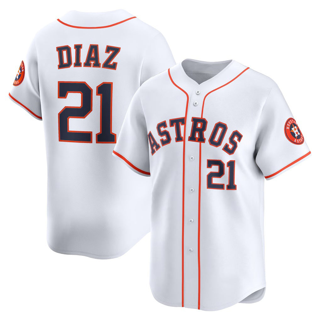 Houston Astros #21 Yainer Diaz White Puhics Home Limited Player Jersey
