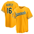 Oakland Athletics #16 Nick Kurtz Gold Puhics Alternate Stadium Jersey