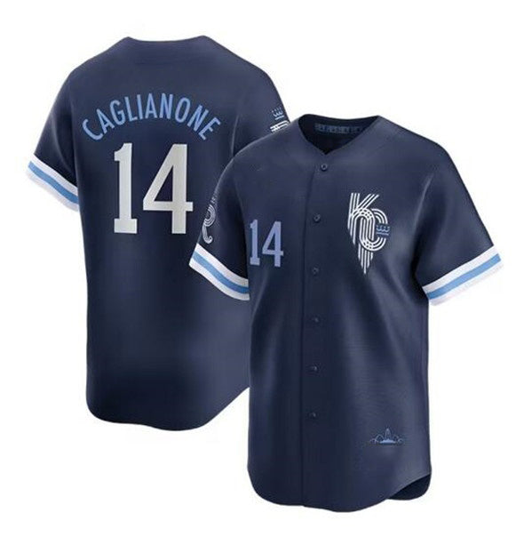 Kansas City Royals #14 Jac Caglianone Navy Puhics City Connect Limited Stitched Jersey